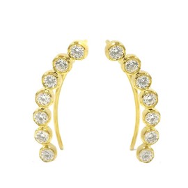 Hdiamonds 3/4 CTTW Sterling Silver Created White Sapphire Earring Climbers