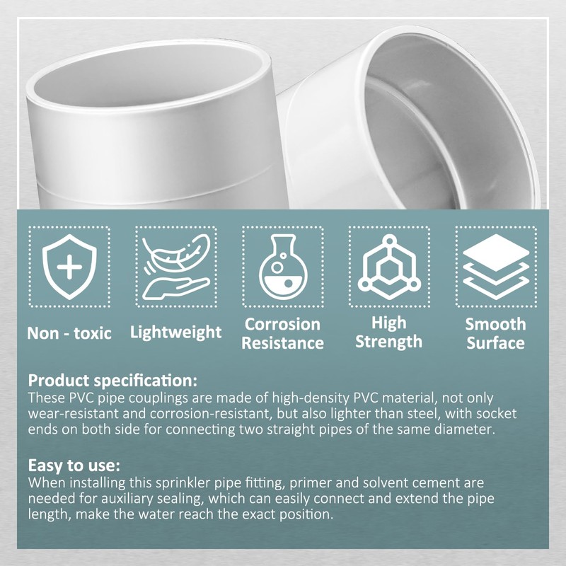 GULUANT 20 Pack Replacement Central Vacuum 2" PVC Stop Coupling