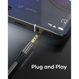 layajia Aux Cable, Audio Cable 3.5 mm Jack Cable 1.2 m, Stereo Audio Nylon Braided Jack to Jack Plug Headphone Cable for Headphones, Car, PC, Speakers, Stereos, MP3 Players