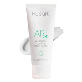 Nu Skin AP 24 Whitening Fluoride Toothpaste | AP 24 Blend | Vanilla Mint Flavor | Brightens Teeth | Removes Surface Stains | Prevents Dental Cavities & Plaque | Enamel-Safe | 4 oz | 1 Pack