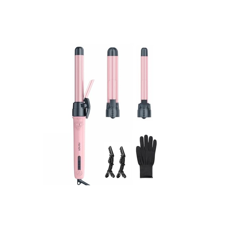 Rotating Curling Iron Set, ABNER Automatic Hair Curler with 3
