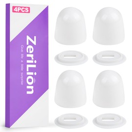 ZeriLion 4 Pack Decorative Toilet Bolt Caps Universal, Push-On Toilet Bowl Screw Cover Caps White, Easy Install Bolt Covers for Bathroom Décor