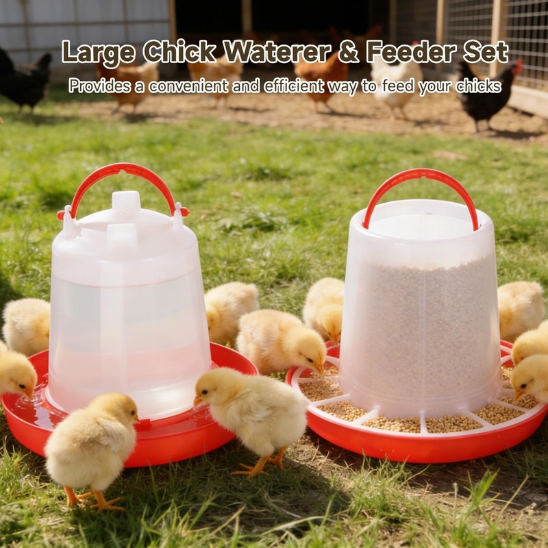 Chick Feeder and Waterer Set, 1.5 L Poultry Drinkers &