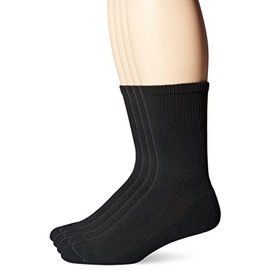 Dr. Scholl's mens 4 Pack Non-Binding Crew Socks, Black, 0-1 Tall US