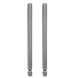 sourcing map 2pcs H6.0 Hex Head Drill Bit Wrench 6mm Metric Flat Tip 1/4" Hex Shank 150mm (6") Long Magnetic Hexagonal Screw Driver Socket Industrial Screwdriver Power Bits