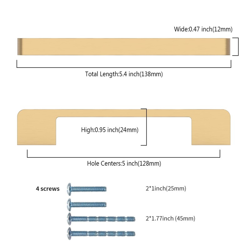 KNOKLOCK 10 Pack 5 Inch(128mm) Kitchen Cabinet Handles Champagne Bronze