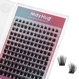 Mayhug Eyelash Extensions 3D Effect Individual Eyelashes 144 Pieces D Curl Cluster Lashes 8-18 mm DIY Natural Eyelashes Fake Lashes (Lumina)
