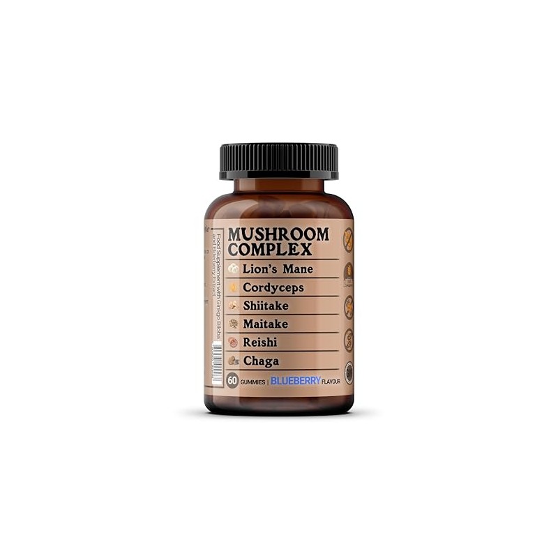 Mushroom Complex Gummies - 6 Mushroom Blend with Lion’s Mane,