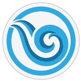 Born of Water Scuba Diving Clear Round Logo 3.5" Sticker