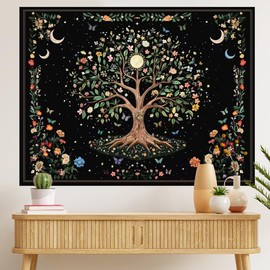 Jhdstore Tree of Life Tapestry Wall Hanging - Spiritual Nature Design Wall Tapestry, Large Bohemian Decor Tapestries for Bedroom, Living Room, Yoga Studio, Dorm 51" x 59"
