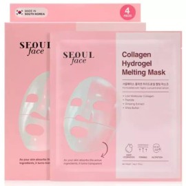 Dermal 더말 서울페이스 멜팅 겔마스크 4개입 2종 택1 (콜라겐/히알루론산) Dermal Seoul Face Melting Gel Mask 4 Pieces 2 Types Choice 1 (Collagen/Hyaluronic Acid) [Collagen Hydrogel Melting Mask 4 pieces]