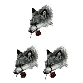 THE FANTASY Tattoo Sticker Wolf Wolf hb889 (A5 Size, Pack of 3), hb889-3