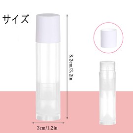 KQHOMEI Lip Balm Tube, Lip Container, Lip Case, Set of 20, Rotatable Portion, Refill Containers, Handmade Transparent Cosmetic Containers, Empty Bottles, Refill Containers, DIY, Handmade Lipstick