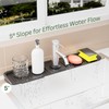 Kitchen Sink Splash Guard Black 24inch 5° Sloped, Silicone Draining