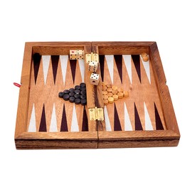 Logica Puzzles Art. Backgammon M - Wooden Board Game - Strategy Game for 2 Players - Travel Version