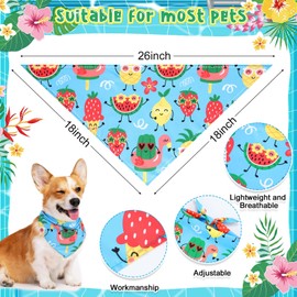 Bulyoou 72 Pcs Dog Bandanas Bulk for Summer Adjustable Washable Pet Triangle Scarf Soft Kerchief Bib for Summer Holiday Pet Costume Accessories (Fruit)