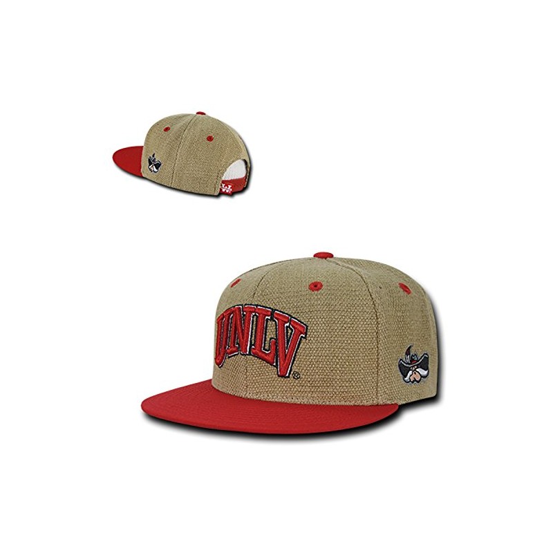UNLV Rebels Structured Flat Bill Jute Baseball Ball Cap Hat