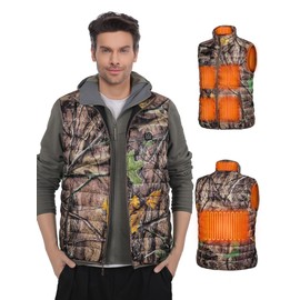 HOTHUGZ Men's Heated Vest with 12V 10000mAh Battery Pack, Camo, Small
