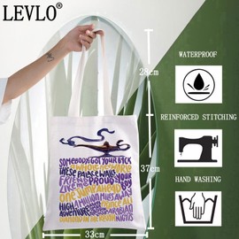 LEVLO Aladdin Musical Canvas Tote Bag Jasmine Broadway Musical Fans Gift Genie Lamp Reusable Bag (Genie Lamp Tote), Genie Lamp Tote