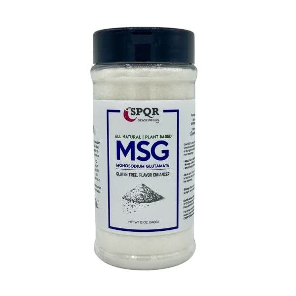 All Natural Plant Based MSG Seasoning Monosodium Glutamate XL 12 Ounce Bottle Gluten Free Restaurant Grade Flavor Enhancer by SPQR Seasonings