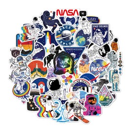 NASA Stickers 50 Pcs, Space Exporer Astronaut Galaxy Vinyl Decals for Laptop Skateboard Suitcase Water Bottle MacBook Bike (Space A)