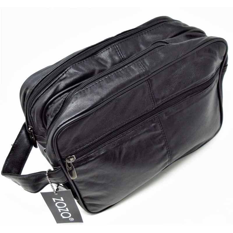 Jumbo - Toilet Bag Extra Large, Genuine Real Leather Mens