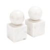 Creative Co-Op 2-Piece Marble Geometric Bookends, White