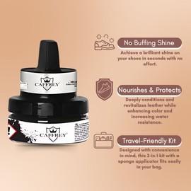 Caffrey Brilliance Instant Shine Cream - Nourishes & Conditions Leather, Water Resistance with Sponge Applicator. (Neutral)