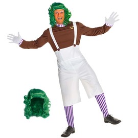 Morph Mens Chocolate Factory Worker Costume, Chocolate Factory Costume, Candy Costume Adult Men, Movie Character Costumes L