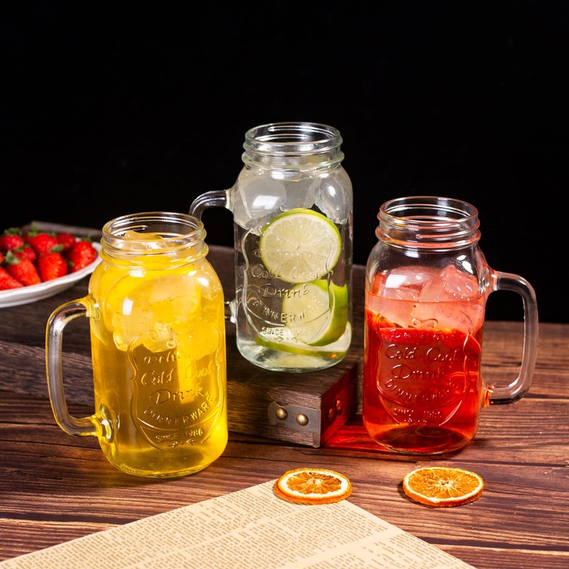 QWEZXO 24 OZ Mason Jar Drinking Glasses for Party Beverages
