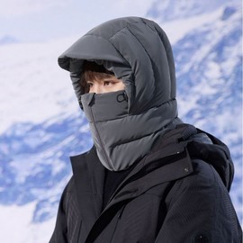 Men's Winter Riding Padded Balaclava & Integrated Neck Warmer with Thermal Lining - LF3607 - One Size [Global] Black 3ea
