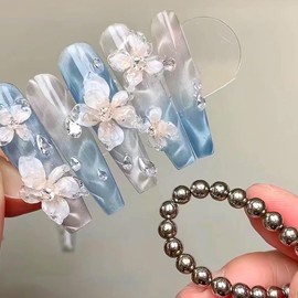 DANNEASY 40pcs Cat Eye Nail Magnet Beads, Cat Eye Gel Nail Polish Magnet Nail Art Magnet Stick Cat Eye Magnetic Nail Polish Multi-Function Magnets for Nails Salon