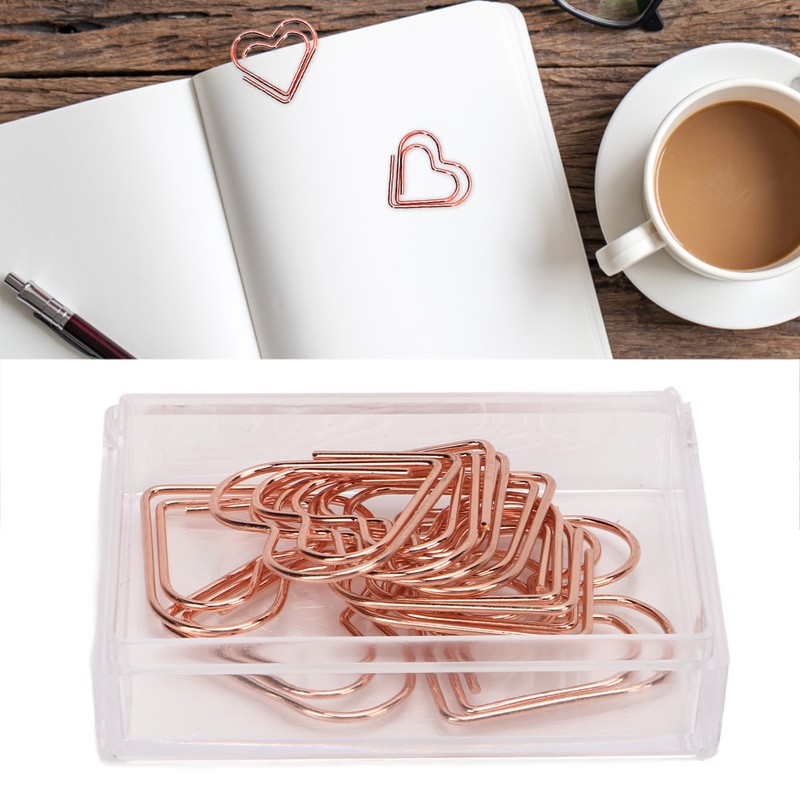 100Pcs Paper Clips Rose Gold Unique Shape Electroplating Process Lightweight