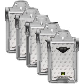Identity Stronghold - Secure RFID Badge Holder for 1 Card - Heavy Duty Hard Plastic ID Badge Holder - USA Molded and Assembled - FIPS 201 Approved RFID Blocking Security - Clear