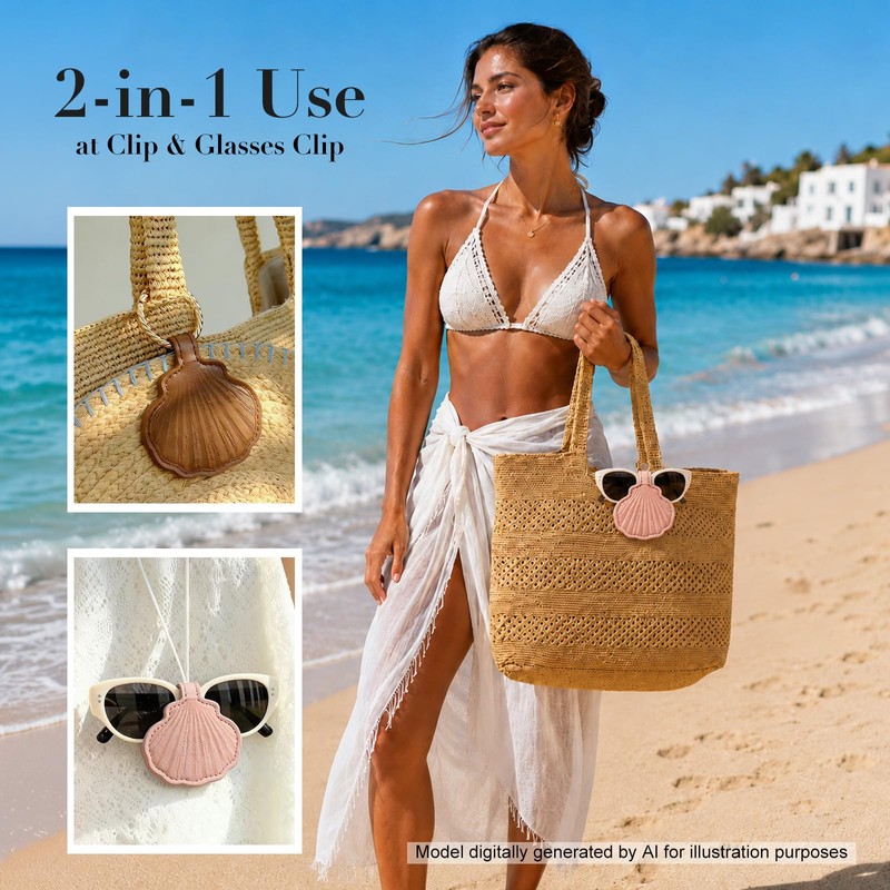TABITORA Seashell Hat Clip for Travel, Hands-Free Hat Holder for