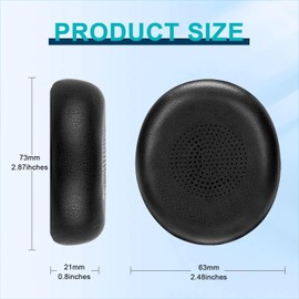 Replacement Ear Pads for Jabra Evolve2 65 (65MS 65UC USB)/Evolve2 40 (40UC 40MS USB)/Elite 45h On-Ear Wireless Headset, Headphones Ear Cushions, Headset Earpads, Ear Cups Cover-Black
