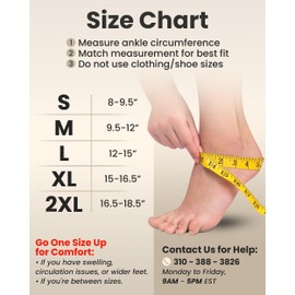 Ankle Compression Sleeve - 20-30mmhg Open Toe Compression Socks for Swelling, Plantar Fasciitis, Sprain, Neuropathy - Foot Supports Brace for Women and Men - M, White