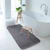 Grey Bath Mat Runner Long Narrow Bathroom Rug Memory Foam