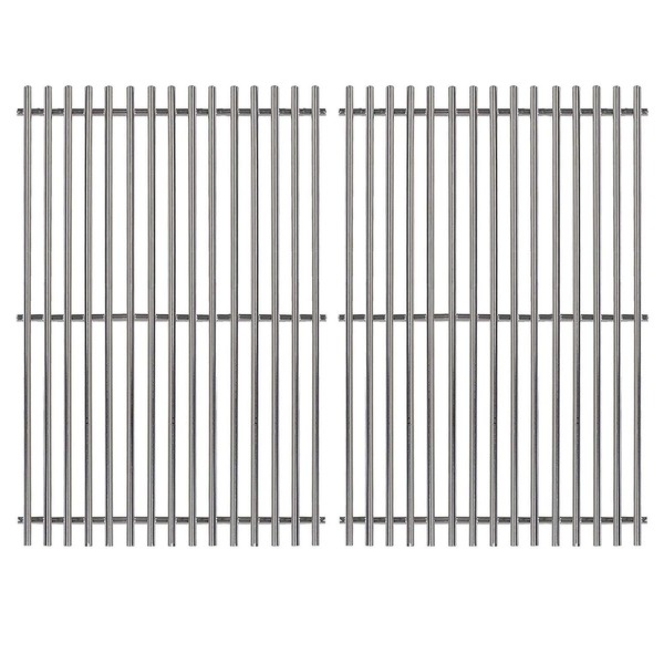 Hongso 19.5" Solid SUS304 Stainless Steel Cooking Grill Grates Replacement for Weber Genesis E and S Series 300 E310 E320 S310 S320 Gas Grills, Set of 2, 7528 (19.5" x 12.9" x 0.5")