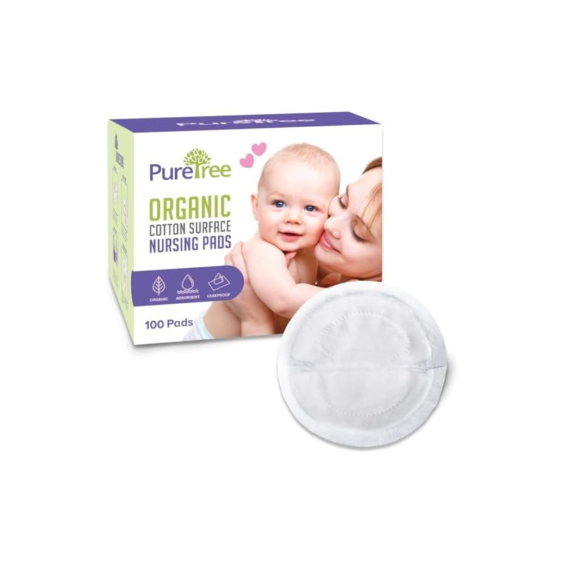 PureTree Organic Cotton Disposable Nursing Pads - for Breastfeeding (1