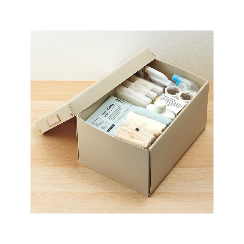 LIHIT LAB. Roomy Folding Box, Deep, A4, Gray A-794-27