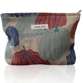 Tcdwla Cosmetic Bag, Women's Make-Up Bag, Thickened Make Up Bag, Small Corduroy, Toiletry Bag, Women's Toiletry Bag for School, Travel, Business Trips, Shopping, red, Plain