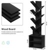 SHEEPAM 10 Tier Tree Bookshelf,Floor Standing Wood Tall Bookcase for