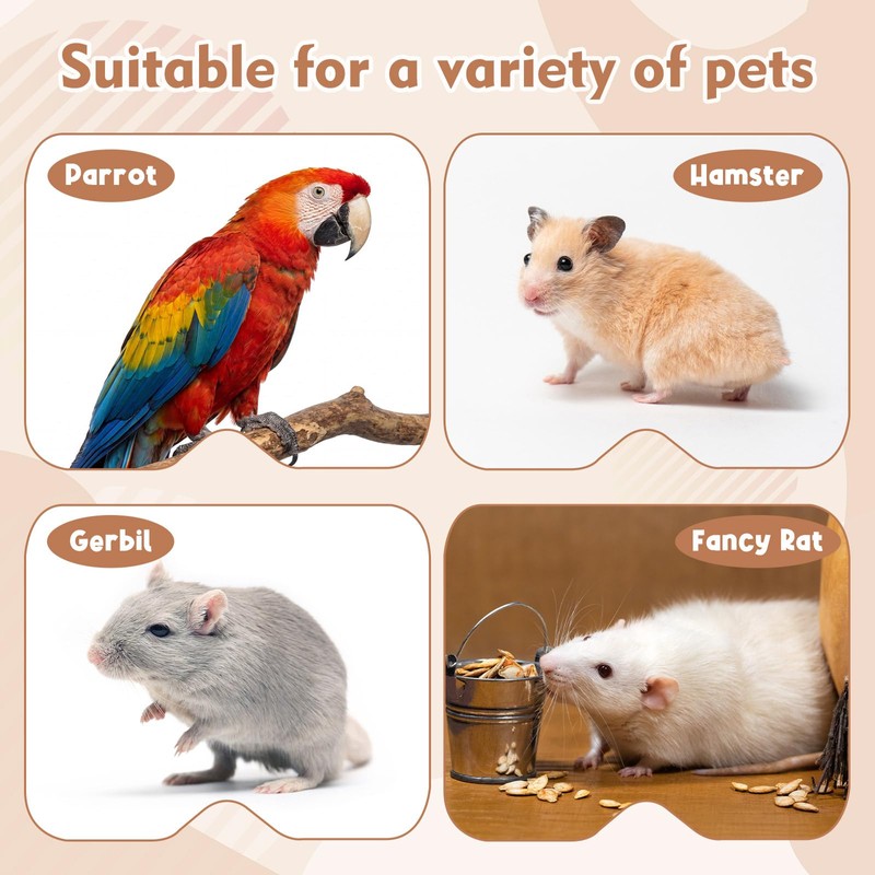 Dansydaisy 2 Pack Hamster Tunnel Tube Toy - 7.5" Natural