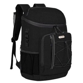 Backpack Coolers Insulated Leak Proof 30 Cans, Soft Sided Insulated Cooler Bags Ice Chest Backpack for Beach Travel Camping,ice mule coolers, with Reusable Ice Packs, Lunch Bag - Color: Black, Free Gift: Includes four free portable ice packs