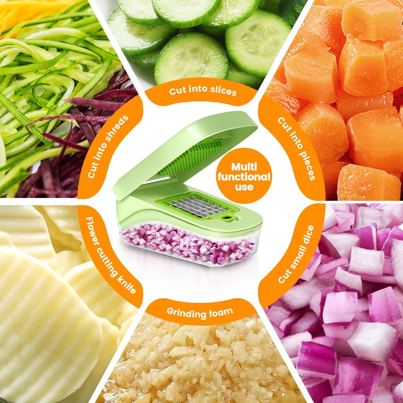 17-in-1 Vegetable Chopper, Multifunctional Veggie Chopper Dicer, Vegetable Cutter with