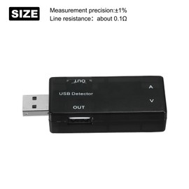 MECCANIXITY Dual USB Current Voltage Detector Meter USB Voltmeter Ammeter Red Blue LED Display for Computer USB, Home Chargers,USB Terminal Devices 1Pcs