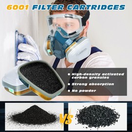 ANUNU Blue Respirаtor Mask with filters, Painting Respirator for Painters, Dust, Epoxy Resin, Chemical, Woodworking, Welding