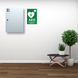 Pubblimania International Defibrillator Sign Aluminium Composite 3mm Thickness Outdoor Indoor (8" x 12")