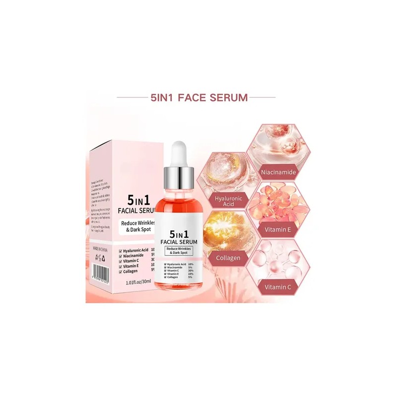2sueros Facial 5en1 Vitaminac Colágeno Ácidohialuronico 30ml